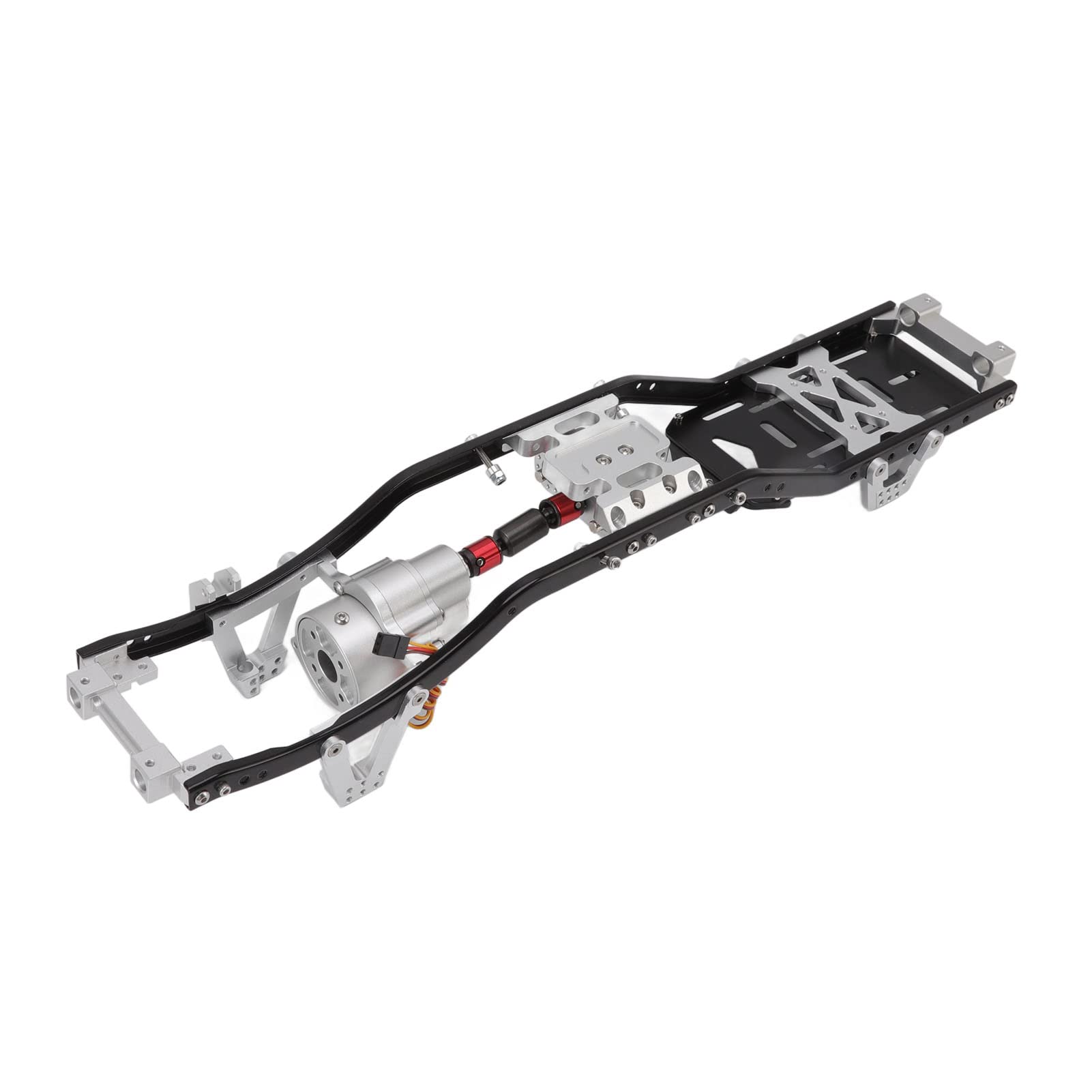 para vehículo con orugas RC 1/10, chasis de metal, modo de 2 velocidades, caja de cambios delantera, distancia entre ejes de 313 mm, para una construcción duradera (Plata)