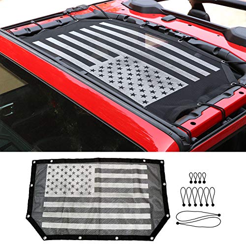 SunShade Mesh Top Cover, bestaoo Jeep Wrangler JL 2-Door Polyester Top Cover Provides
