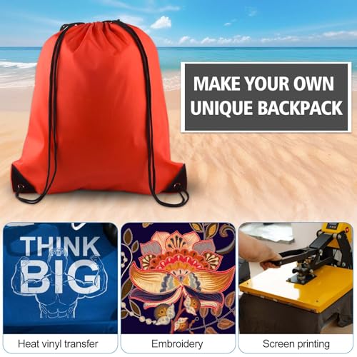 KUUQA 20Pcs Drawstring Backpack Bag Bulk Red Drawstring Bags String Backpack Sport Gym Sack Bags Foldable Storage Bag for Women Men Shopping Gym Travel Sports4