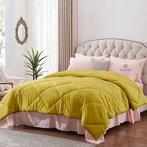 Image of Filbert - Winter Comforter Single Bed 300 GSM Microfiber Blanket for Winter Soft & Cozy Diamond Stitch Quilt (60 inch x 90 inch Inches /152cm x 228cm) - Comforter Single Bed|Gold Yellow