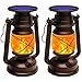 Produktbild 2 Stück Vintage Solar Laternen für Draußen Hängende, KINGLEAD Solarlaterne für Außen Wasserdicht IP65 Led Laterne Retro Gartenleuchten mit Flammen Effekt Dimmbare Camping Laterne für Garten Balkon