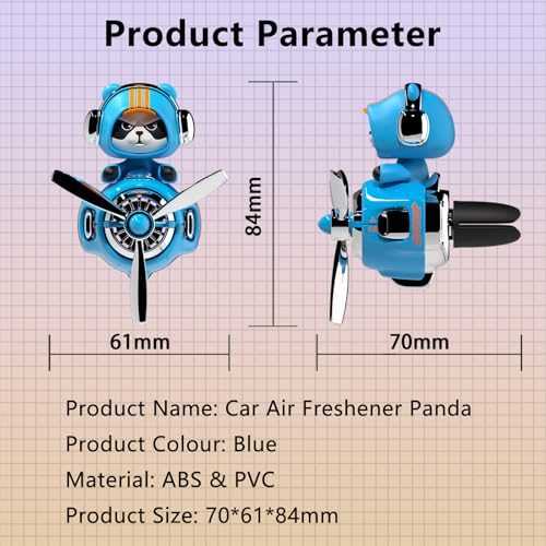 Image of Panda Car Air Fresheners Pilot Car Diffuser | Cute Car Perfume, Funny Car Fragrance, Rotating Propeller Design, Silicone Clip, Easy Installation, Long-Lasting Fragrance