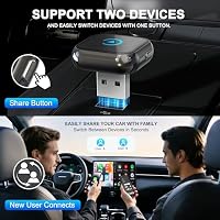 2026 Verbesserter 2-in-1 CarPlay Wireless Adapter mit Instant 2-Phone Switch für Apple CarPlay/Android Auto,Plug & Play, Bluetooth 5.3 und Wi-Fi 6, verzögerungsfrei, automatische Verbindung – Ansicht 4