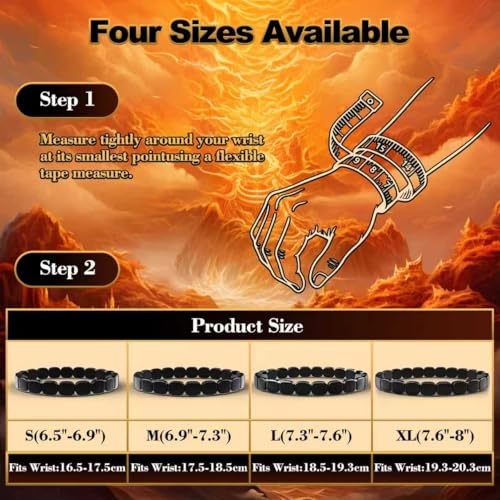 Pulsera Hemys Hematite para Hombre Tamaño Mediano miniatura 3