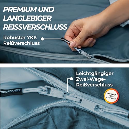 Schlafsack Erwachsene Kinder Sommerschlafsack 100GSM 900g Navy Blau – Ansicht 5