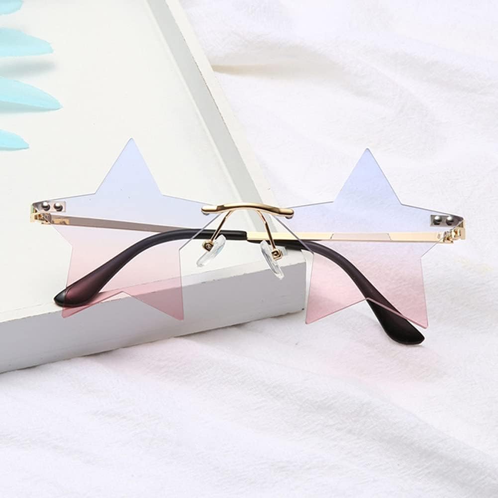 Star Rimless Sunglasses Women/Men Unique Pentagram Party glasses Prom Streetwear - Image 2