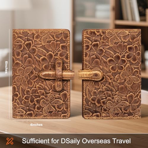 Genuine Leather Passport Holder for Women Men - RFID Blocking Slim Travel Wallet3