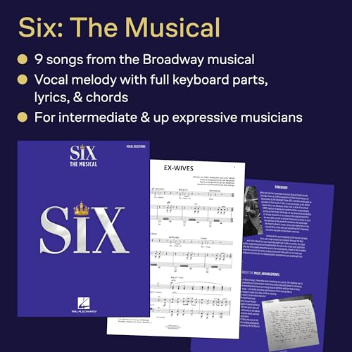 Image of Six: The Musical Vocal Selections Songbook with Full-Color Photos | Piano Vocal and Guitar Sheet Music | 9 Songs Including Ex-Wives Heart of Stone and Don t Lose Ur Head