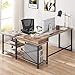 BON AUGURE L Shaped Computer Desk with Storage Shelves, Reversible Industrial Corner Desks for Home Office, Farmhouse Computer Table Writing Desk Workstation (59 Inch, Vintage Oak)