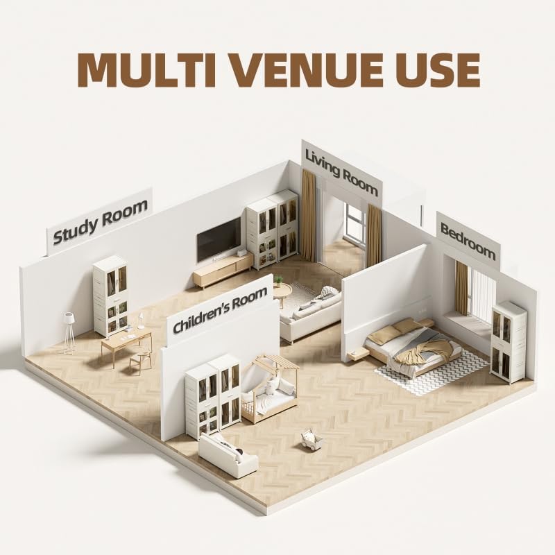 Miniatura 8 de Armario de almacenamiento de baño para colgar ropa pequeña, contenedores de almacenamiento plegables apilables con tapa, 1 área para colgar, 1