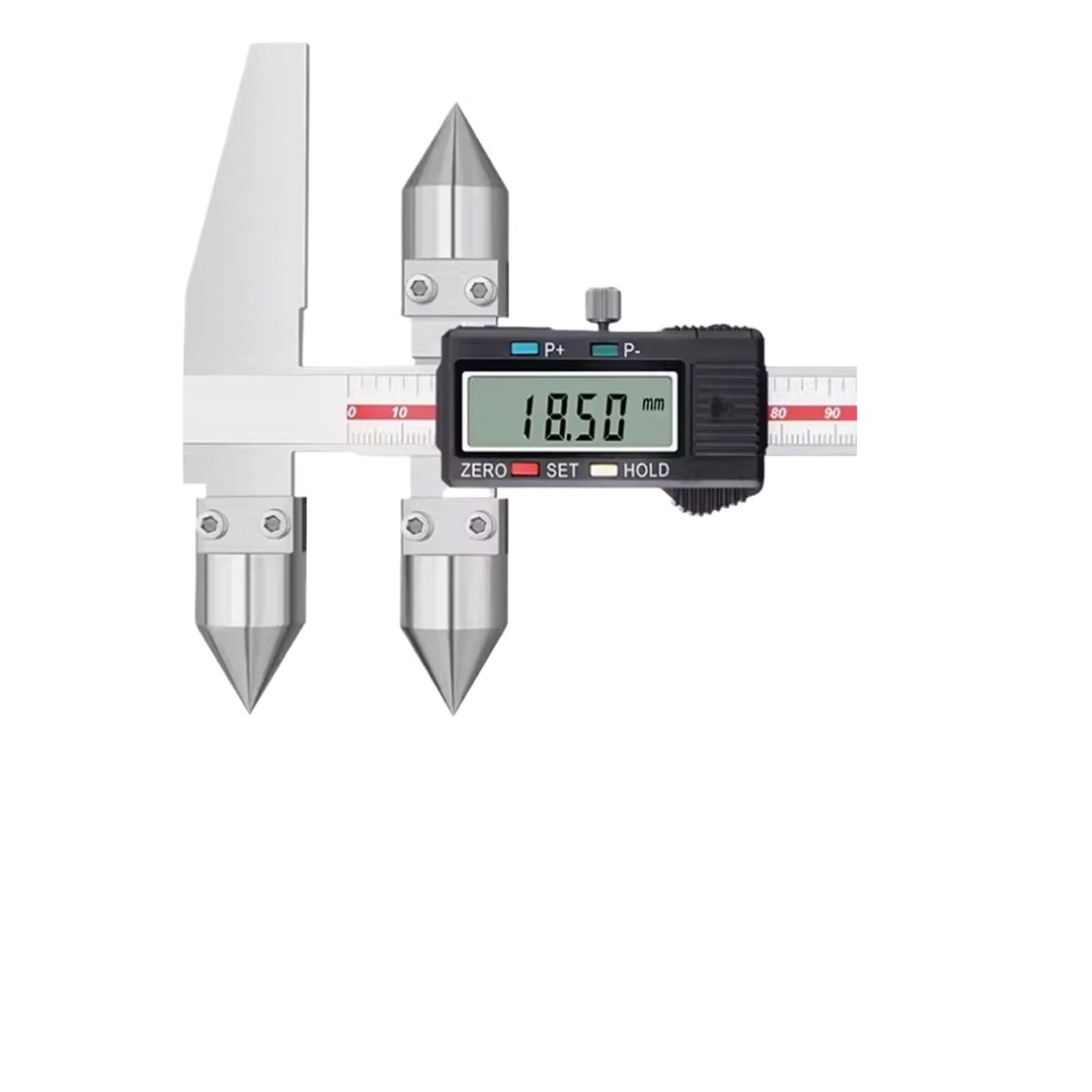 Suwmiarki cyfrowe, Odległość od środka krawędzi Suwmiarka cyfrowa Sonda stożkowa Pomiar odległości Elektroniczny(Silver,5-150mm)