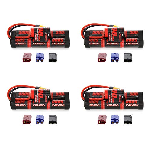 Venom 8.4V 5000mAh 7-Cell Hump NiMH Battery with Universal Plug (EC3/Deans//Tamiya) x4 Packs