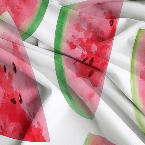 Housse de couette aquarelle pastèque rose en microfibre douce texturée - 7