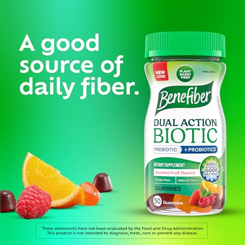 image for Benefiber Prebiotic Fiber Supplement Gummies with Probiotics for Diges