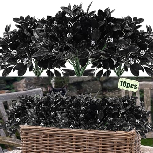 RECUTMS Halloween Artificial Flowers Black Artificial
