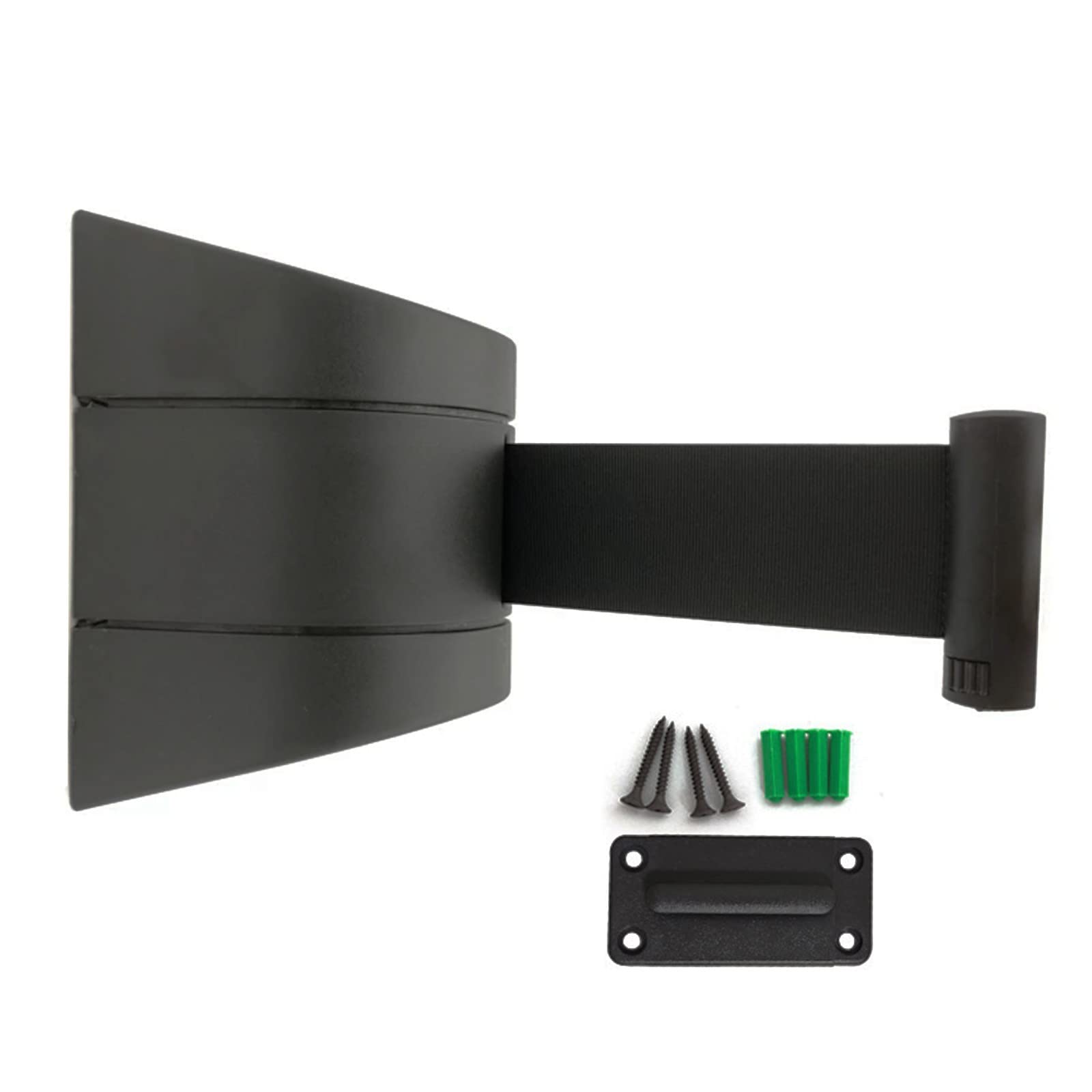 SENJINGHUA Crowd Control Wall Barrier, All black Retractable Belt Barrier, for Crowd Control Barriers and Line Dividers(Color: 10m/32.8ft)