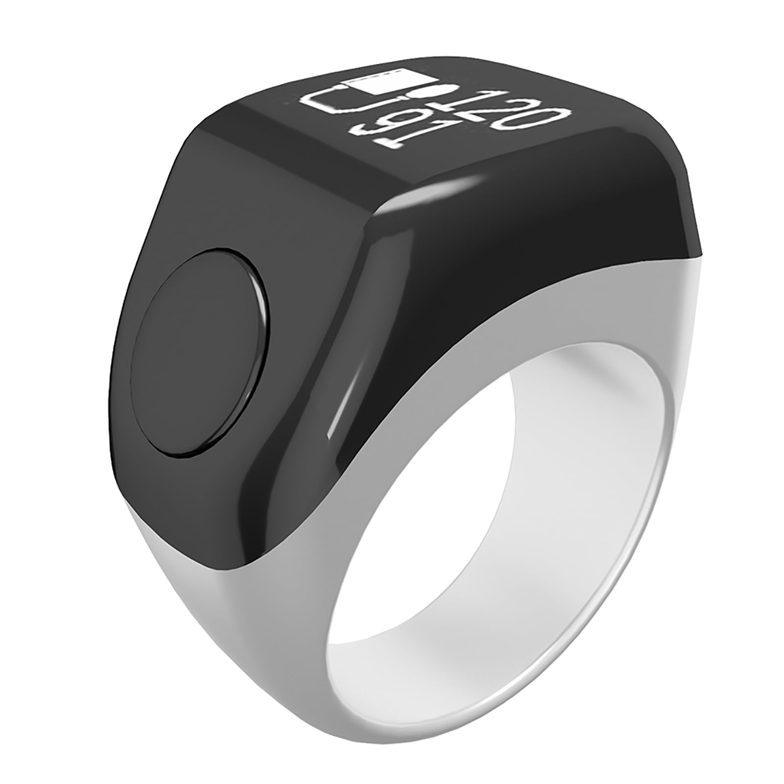 Qxiao White Smart Tasbih Tally Digital Counter For Muslims Smart Ring Counter Digital Electronic Smart Tally Counter Muslim Islamic Tasbeeh Zikr Ring 5 Prayer Time Vibration Reminder Waterproof, With 3 Size