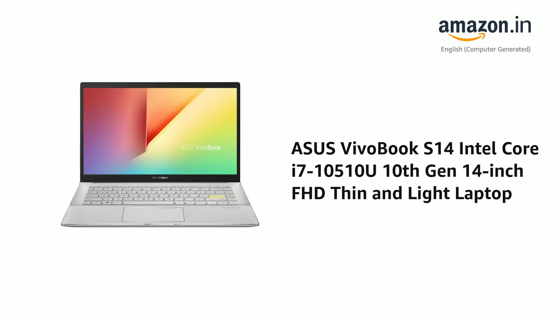 ASUS VivoBook S14 Intel Core i7-10510U 10th Gen 14-inch FHD Thin