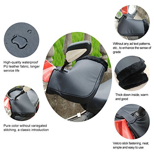 Audew Scooter Gloves, One Pair Waterproof Motorcycle Grip Handlebar Muff Winter Warmer Thermal Cover Glove
