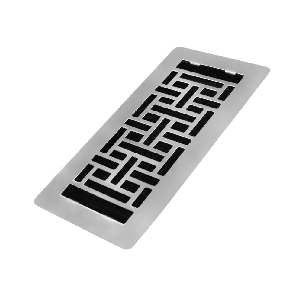 Decor Grates LAJH410-NKL Low Profile Grates, 4X10, Oriental, Brushed Nickel