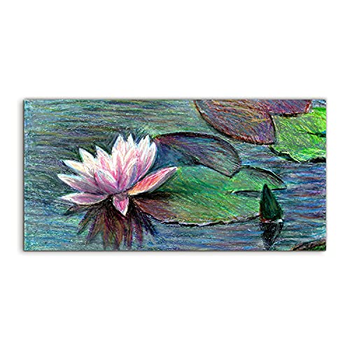 Décoration murale acrylique fleurs lys plantes salon 120x60