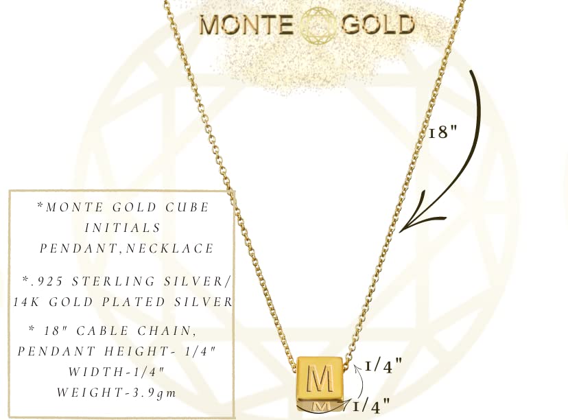 Cube Initial Necklace | Cube Necklace With 18” Cable Chain | Women's Jewelry | Jewelry Gifts For Women | Handmade Jewelry Made In The USA (A-Z)4