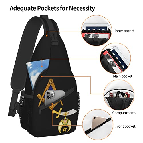 Luciy Mason Shriner Split Masonic Shrine Noble Sling Backpack Multipurpose Crossbody Chest Bag Shoulder Bag Daypack Unisex4