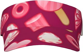 PEIXEN Pink Candy Sports Sun Visor Hats Adjustable Empty Top Baseball Cap Unisex Visor Cap