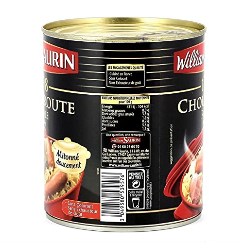WILLIAM SAURIN - Choucroute Royale 800G - Lot De 3 - Vendu Par Lot
