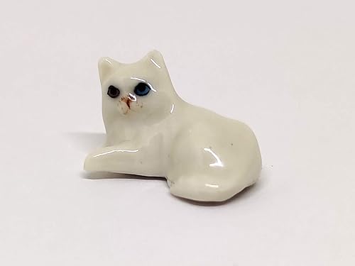Miniatura 6 de SSJSHOP - Figuras pequeñas de cerámica para casa de muñecas con diseño de gatitos persas, diseño de gatos y gatos