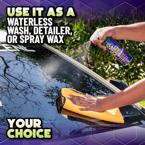 Image of Chemical Guys Raging Rhino Waterless Car Wash & Ceraphene Spray Protectant 20 Fl Oz + Swift Wipe Sprayable Waterless Car Wash High Lubrication Formula 16 Fl Oz