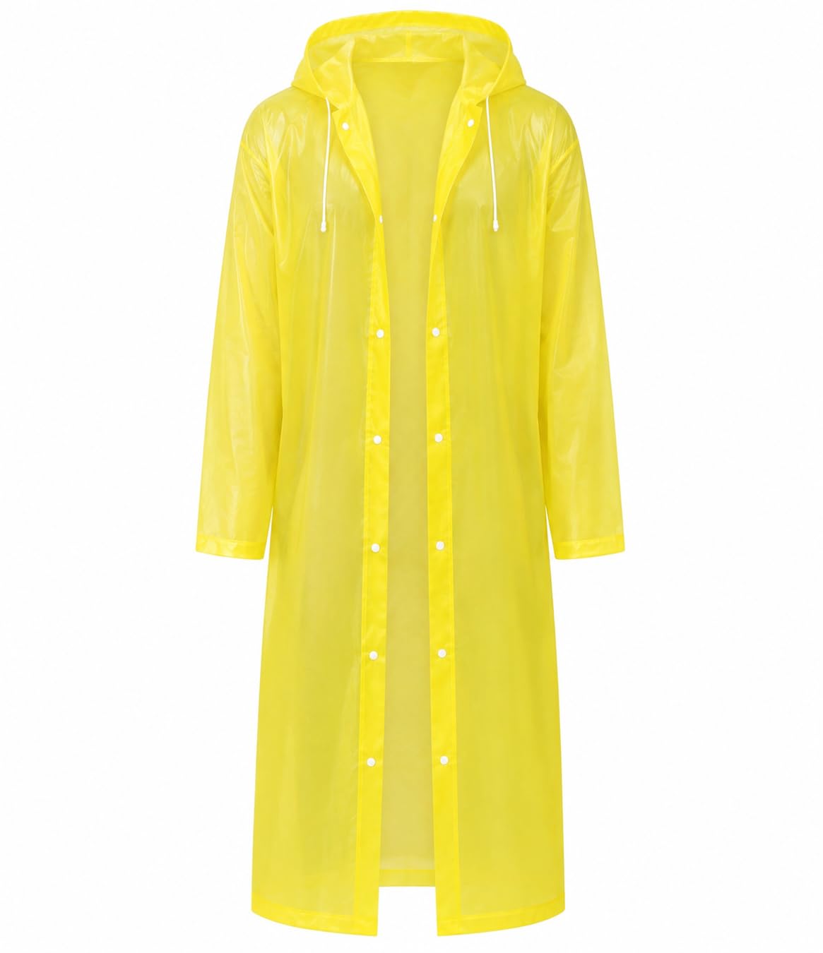 Solid Waterproof Raincoat for Men and Women with Adjustable Hood, Full Body Coverage, Front Zip and Snap Button Closure, Lightweight Wind Resistant Design (Yellow)-picture-50