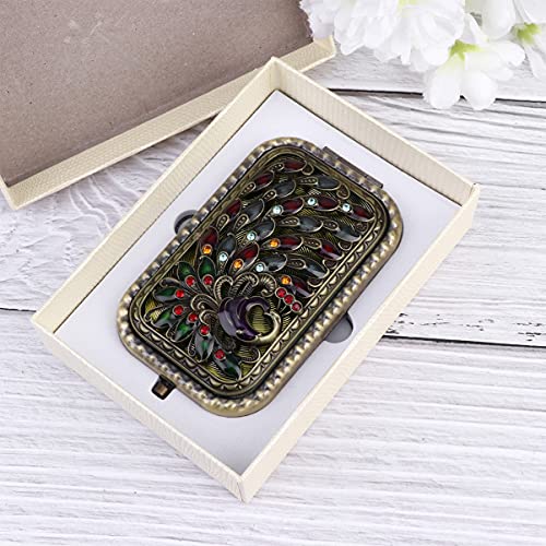 Espejo de maquillaje plegable rectangular Beaupretty vintage miniatura 3
