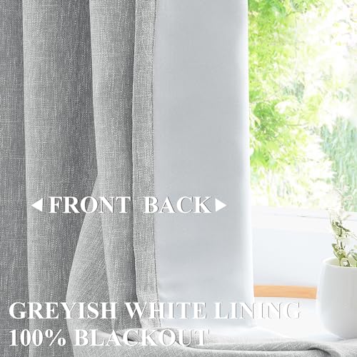 Image of Vision Home Silver Grey Pinch Pleated Full Blackout Curtains Room Darkening Window Curtains 108 inch for Living Room Bedroom Thermal Insulated Pinch Pleat Drapes with Hooks Back Tab 2 Panel 40 inchWx108 inchL