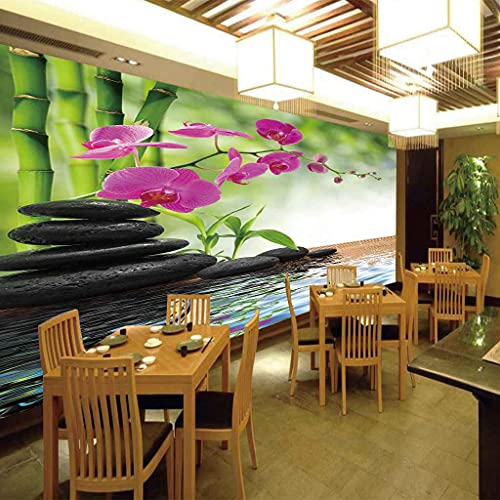Toile murale 3D effet pierre florale violette papier peint haut de gamme