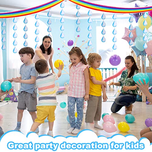 Rainbow Ceiling Decoration Hanging Rainbow Cloud Ceiling Decoration with Raindrop Garland