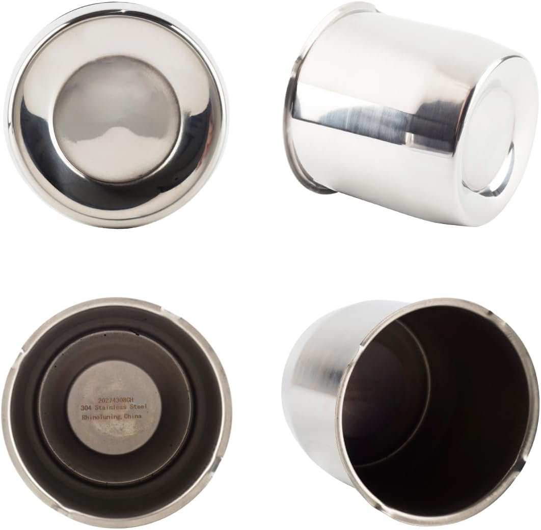 Stainless Steel 5.15inch Wheel Center Caps Hub Cap 130mm Fit 5.15" Bore Rims Truck Trailer RV SUV Chrome Push Through Wheel Cover, 4Pcs