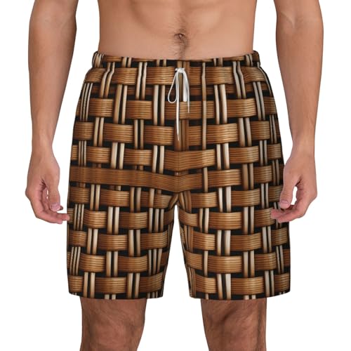 Bañador de playa de mimbre trenzado para vacaciones de verano masculinas
