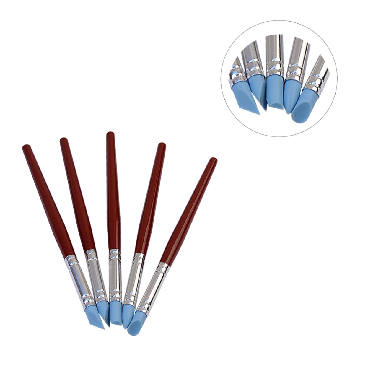 DIYEAH 5pcs Silicone Clay Shaping Pens Modelling Tools for Pottery Silicone Rubber Pen Set Brush for DIY Sculpture