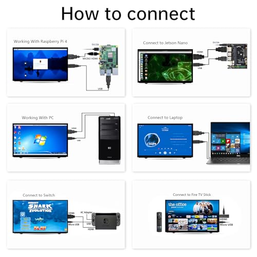 Image of HAMTYSAN Upgraded Version 7'' Raspberry Pi Screen HDMI Monitor 800x480 LCD Screen Mini Small Monitor for Raspberry Pi 4 /3 /2 /Zero /B /B+ Win11 /10 /8 /7 (Non-Touch), Dual Speakers, Driver Free