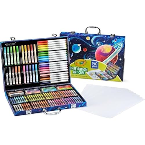 Crayola Inspiration Art Case Coloring Set, 140pc Space Theme – Art Kit for Kids, Crayons, Markers, Pencils, Gift for Boys & Girls, Ages 5, 6, 7, 8 [Amazon Exclusive]