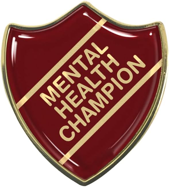 Mental Health Champion Burgundy School Shield Badge