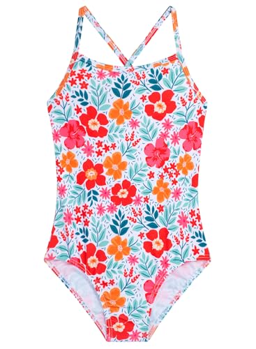 Image of Girls Swimsuit One Piece Bathing Suit with Adjustable Straps Cute Little Kids Swimming Suits Beach Swimwear 4T-12