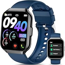 QCOQ® Smartwatch Uomo Donna, 1.96″ Orologio Smartwatch con Effettua o Risposta Chiamate, 110+ Sport Smart Watch, Contapassi, Sonno, Cardiofrequenzimetro, Impermeabile IP68 Fitness Track per Android iOS