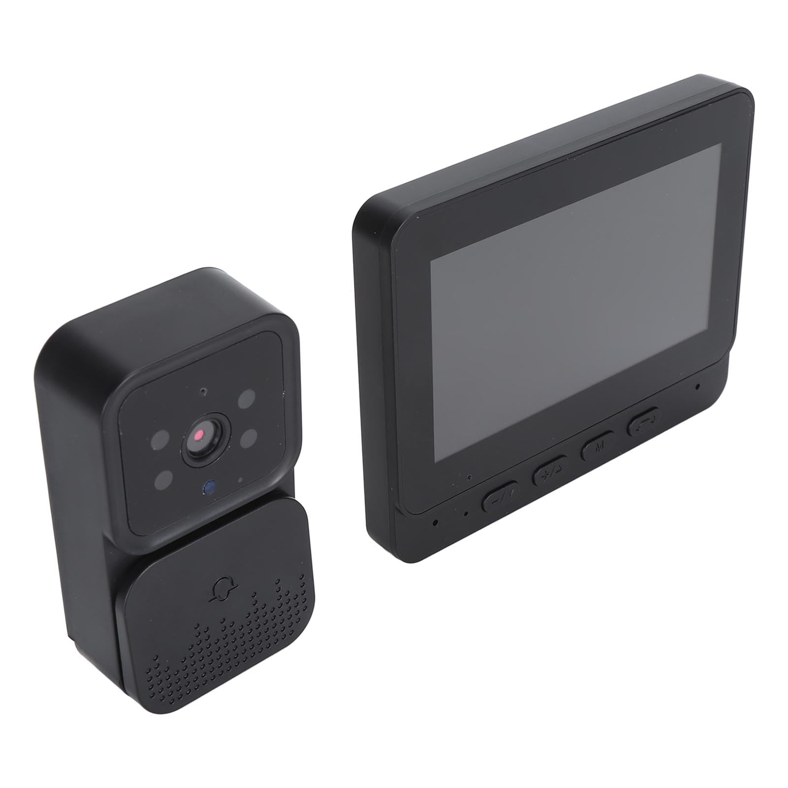 ciciglow Timbre con Vídeo Inteligente, Timbre Inteligente WiFi Profesional, Visión Nocturna Infrarroja de Alta Sensibilidad, Pantalla IPS de 4,3 Pulgadas para Oficina