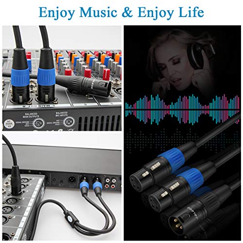 Xlr Splitter Cable, Dual Xlr Female To Xlr Male Y Splitter Microphone Cable, Xlr 2 Female To 1 Male Cable, 1.6 Feet - Jolgoo #TOP5