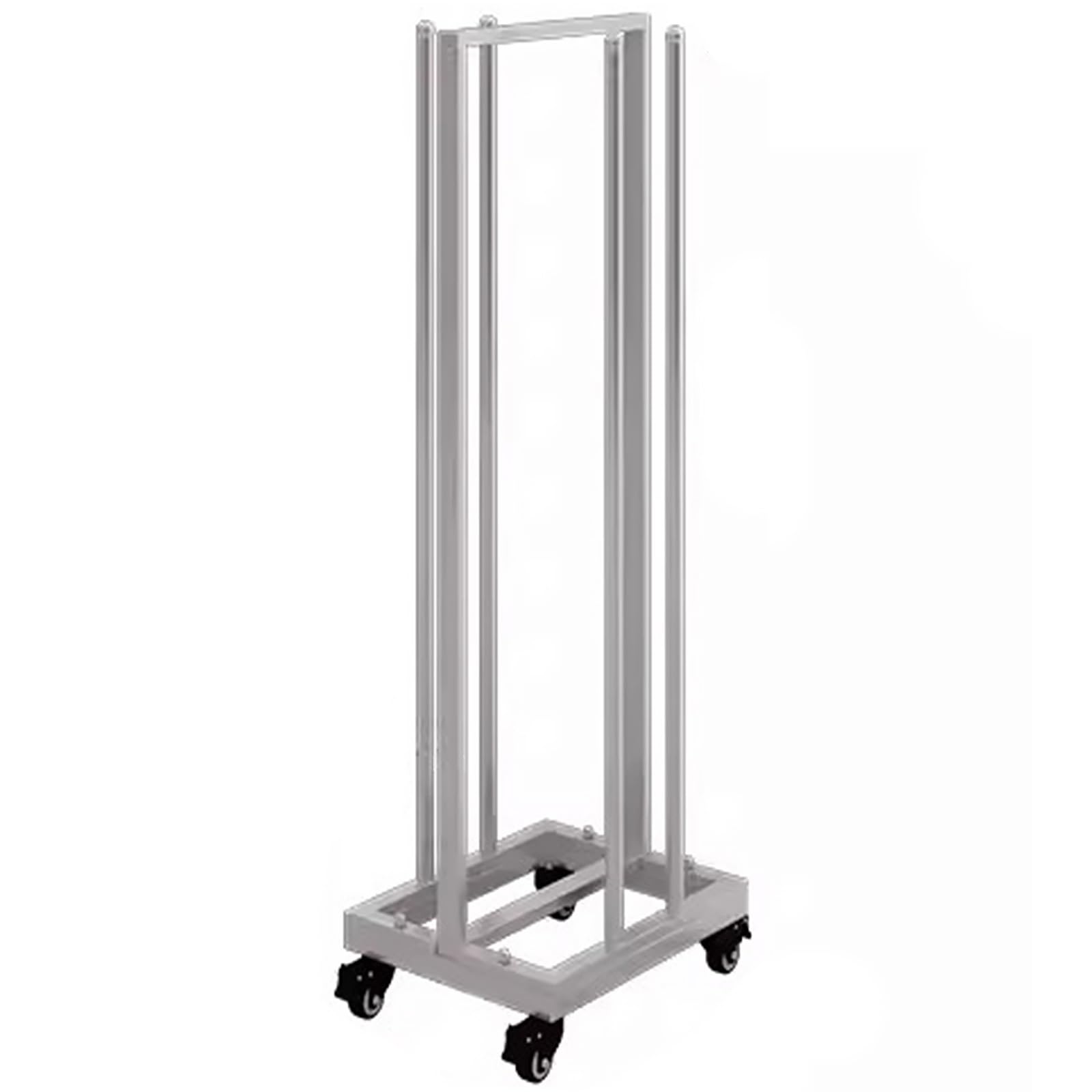 Organizador de perchas con ruedas y carrito comercial de metal para ropa en lavanderías