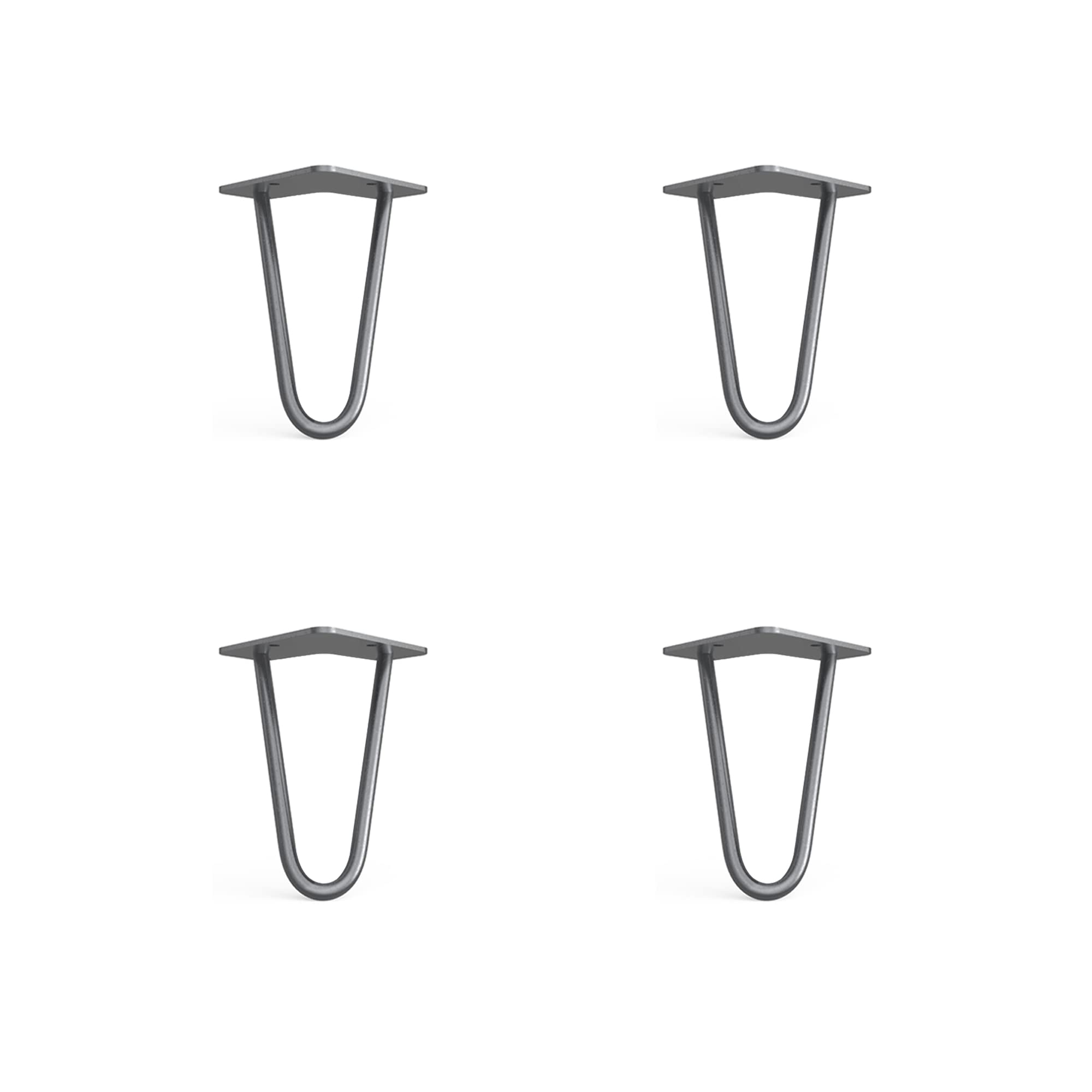 Dt Ironcraft Unfinished 4 X Hairpin Legs From - 15Cm 2 Rod / 10Mm, Bare Steel - Chest, Carbin And Dresser Legs With Floor Protector Feet & Screws