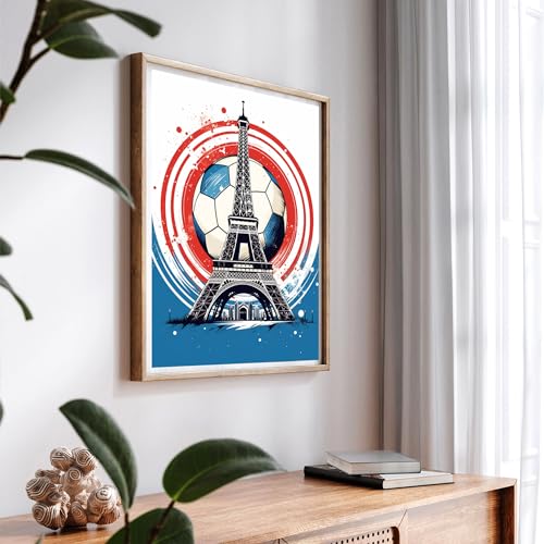 Skryuie FBA-SKR-SZYH-00051 Paint By Numbers Kit For Adults Beginner Paris Tower, Acrylic Soccer Ball Oil Painting thumb #1