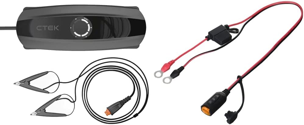 CTEK CS ONE Battery Charger and Maintenance Device with APTO Technology & 56-382 Indicator Eyelet M8: Practical LED Indicator for Immediate Battery Charge Levels, Red/Black